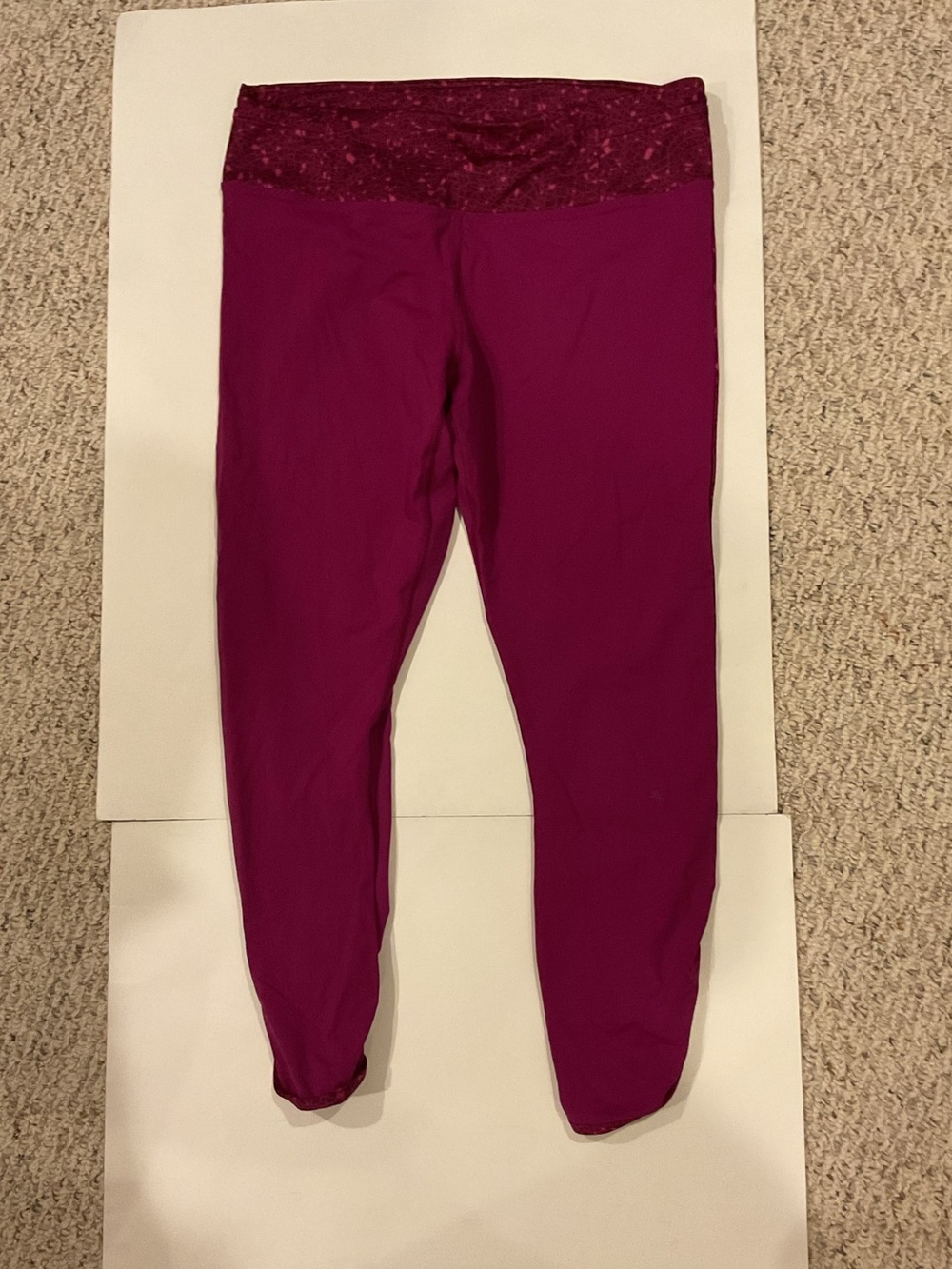 Lulu Lemon Size 12 Pink and Maroon Work out Leggings